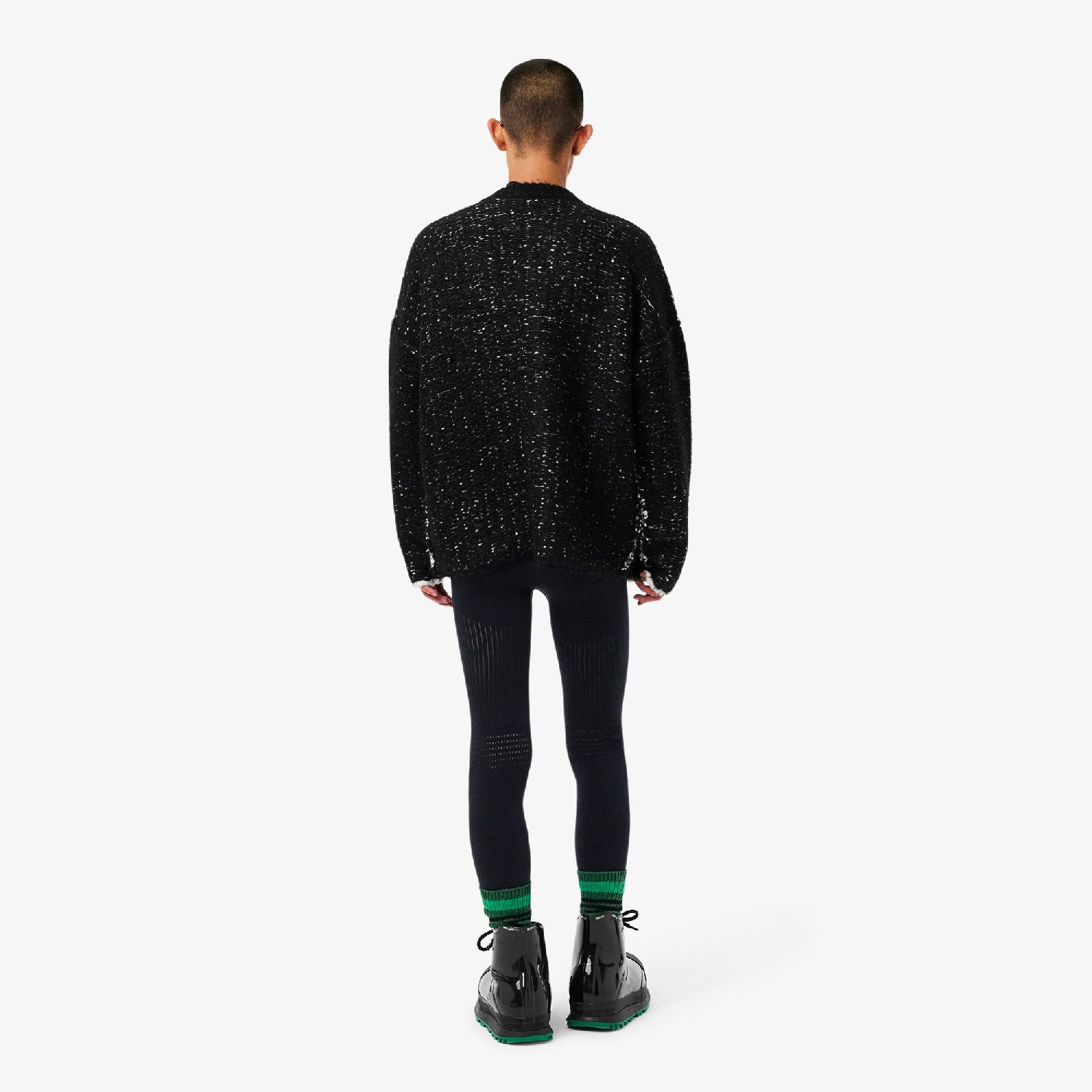 Legging avec logo en laine - Noir