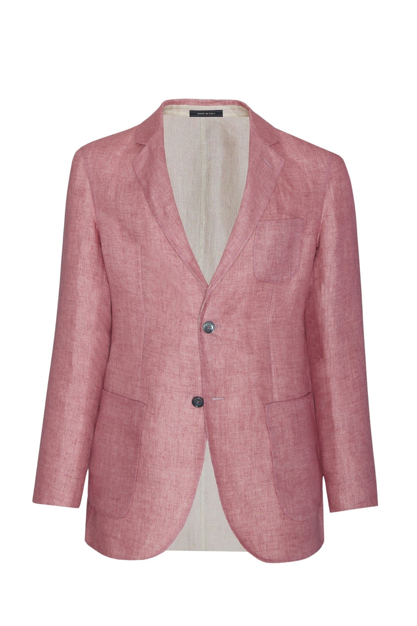 Blazer à surpiqûres en lin - Rose