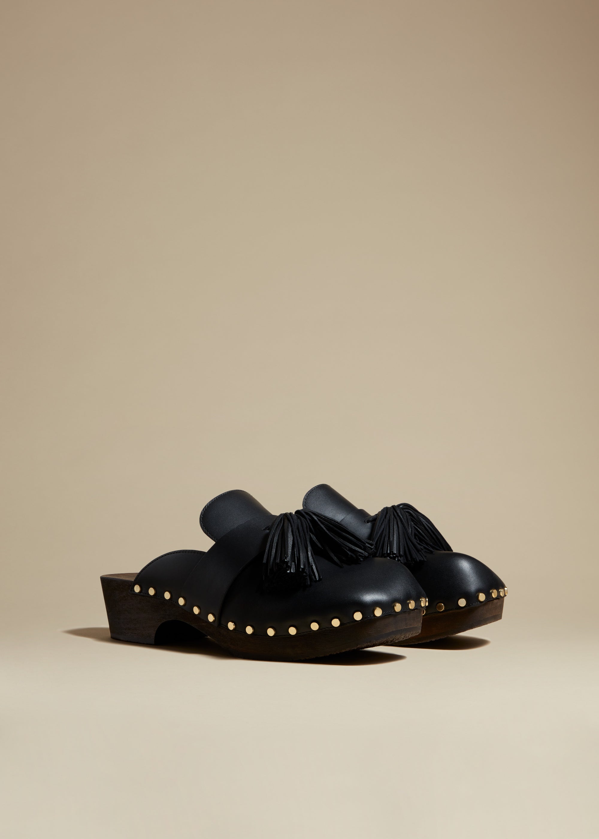 Oliver clog in leather - Black