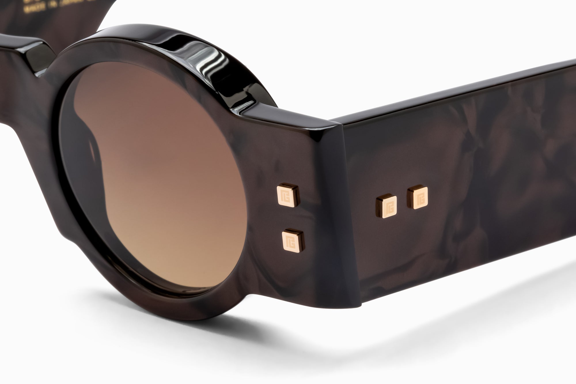 Leather Brown White Gold OLIVIER Lunettes de soleil