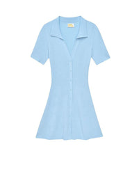 Robe courte à manches courtes en laine - Baby Blue