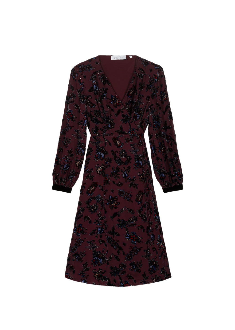 Robe cache-cœur à motif fleuri en soie - Muscat