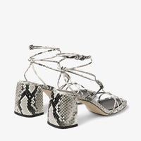 Sandales Onyxia 70 à imprimé serpent en cuir - Roccia & Antique Silver