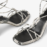 Sandales Onyxia 70 à imprimé serpent en cuir - Roccia & Antique Silver