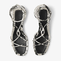 Sandales Onyxia 70 à imprimé serpent en cuir - Roccia & Antique Silver