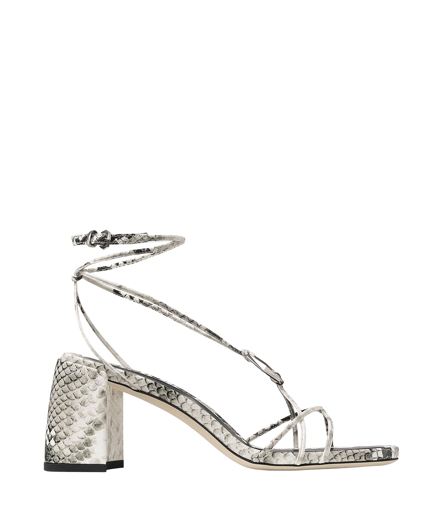 Sandales Onyxia 70 à imprimé serpent en cuir - Roccia & Antique Silver