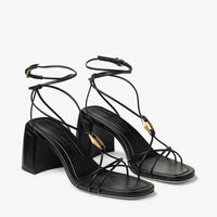 Sandales Onyxia 70 en cuir - Black & Gold