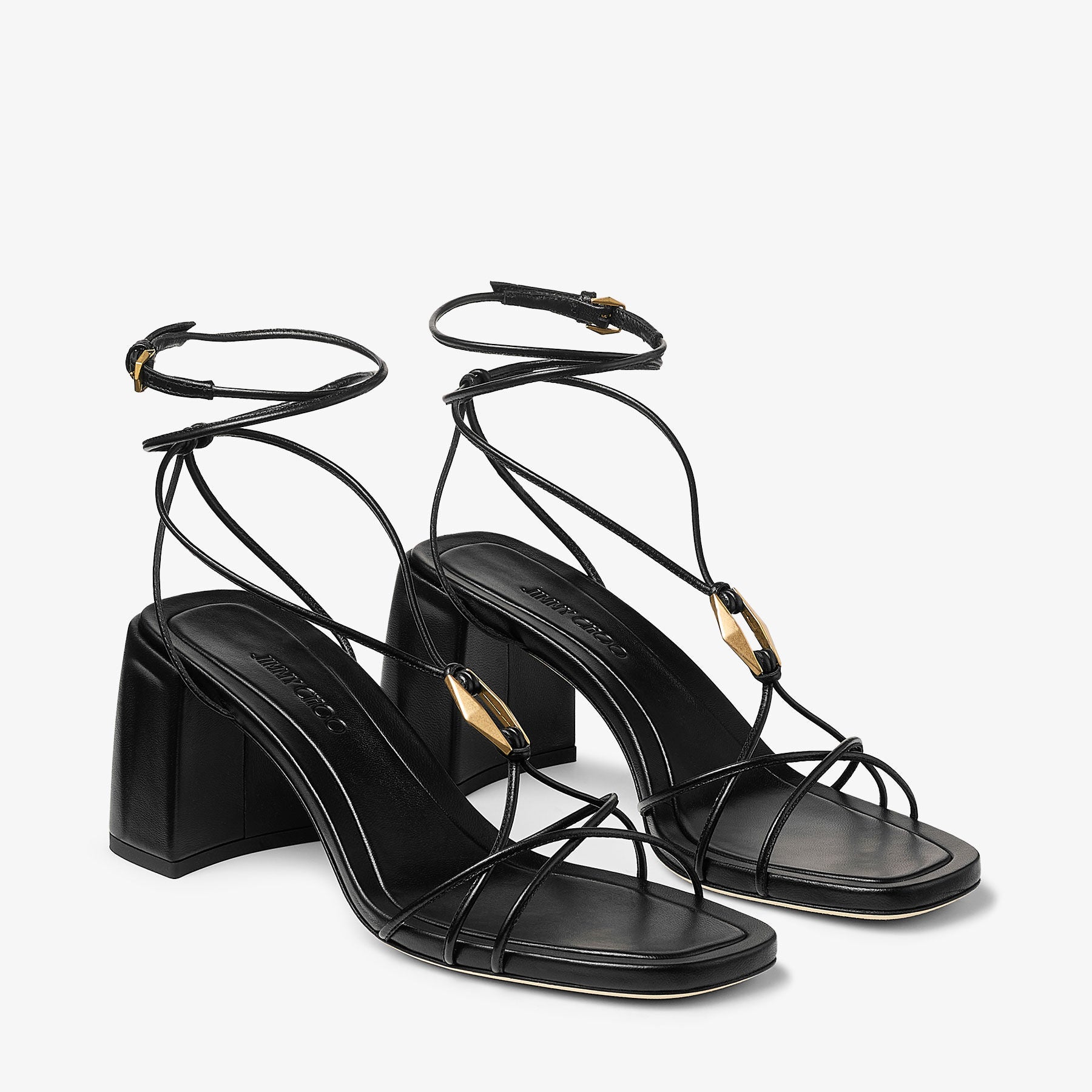 Sandales Onyxia 70 en cuir - Black & Gold