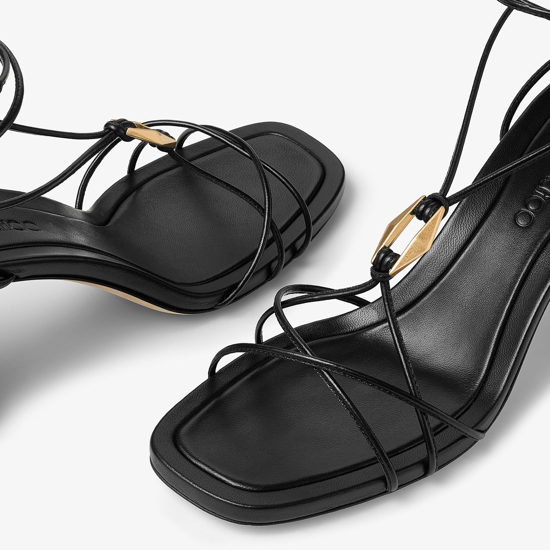 Sandales Onyxia 70 en cuir - Black & Gold