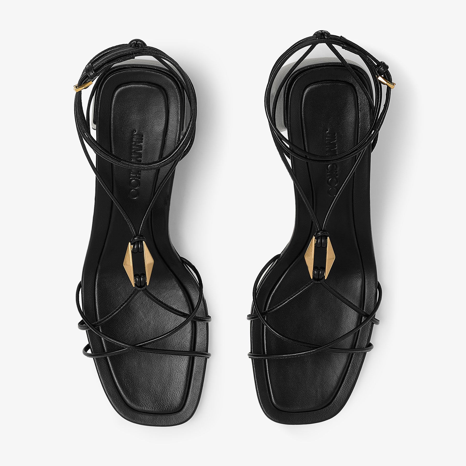 Sandales Onyxia 70 en cuir - Black & Gold