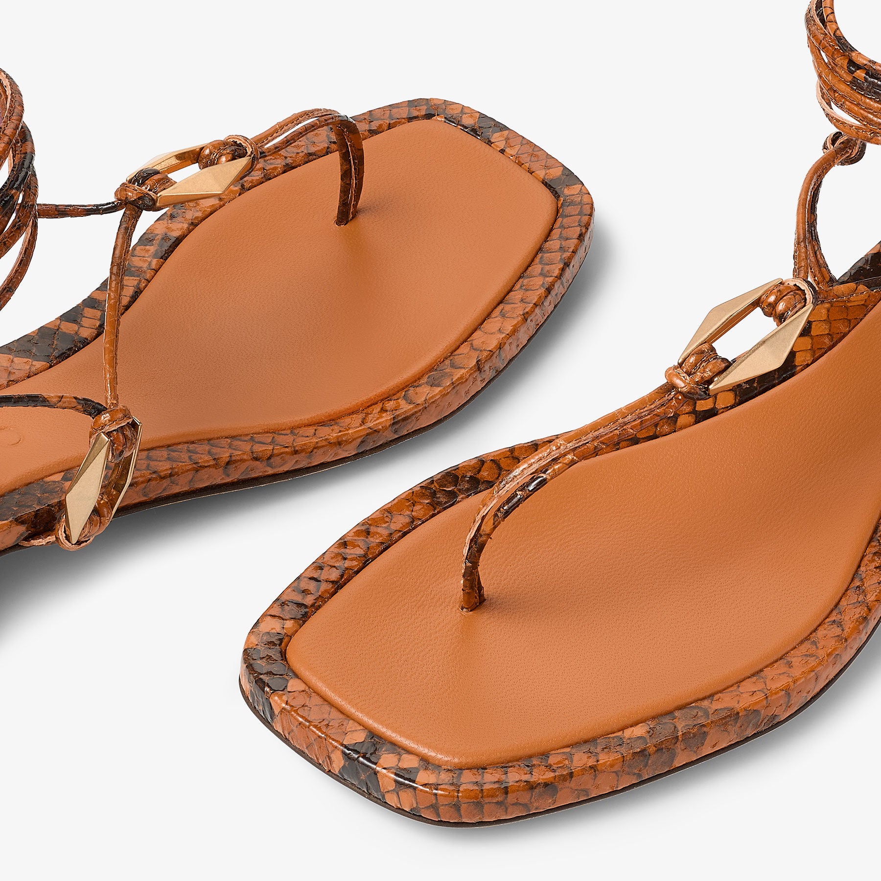 Sandales Onyxia à imprimé serpent 20 en cuir - Copper & Gold