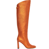 7qty NEW / Bottes Adriana 90 en cuir Nappa métallisé - Orange