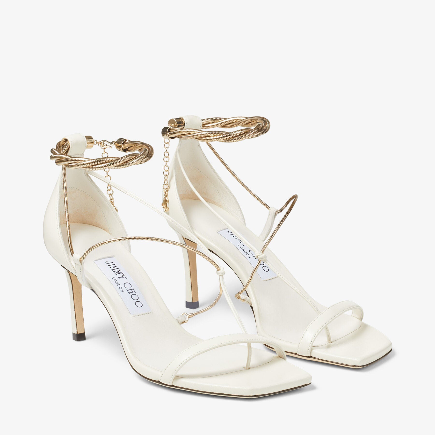 Sandales Oriana 75 en cuir - Latte & Gold
