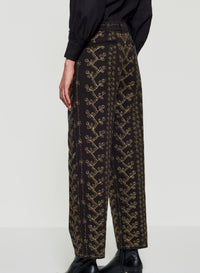 Pantalon brodé Oriane - Black