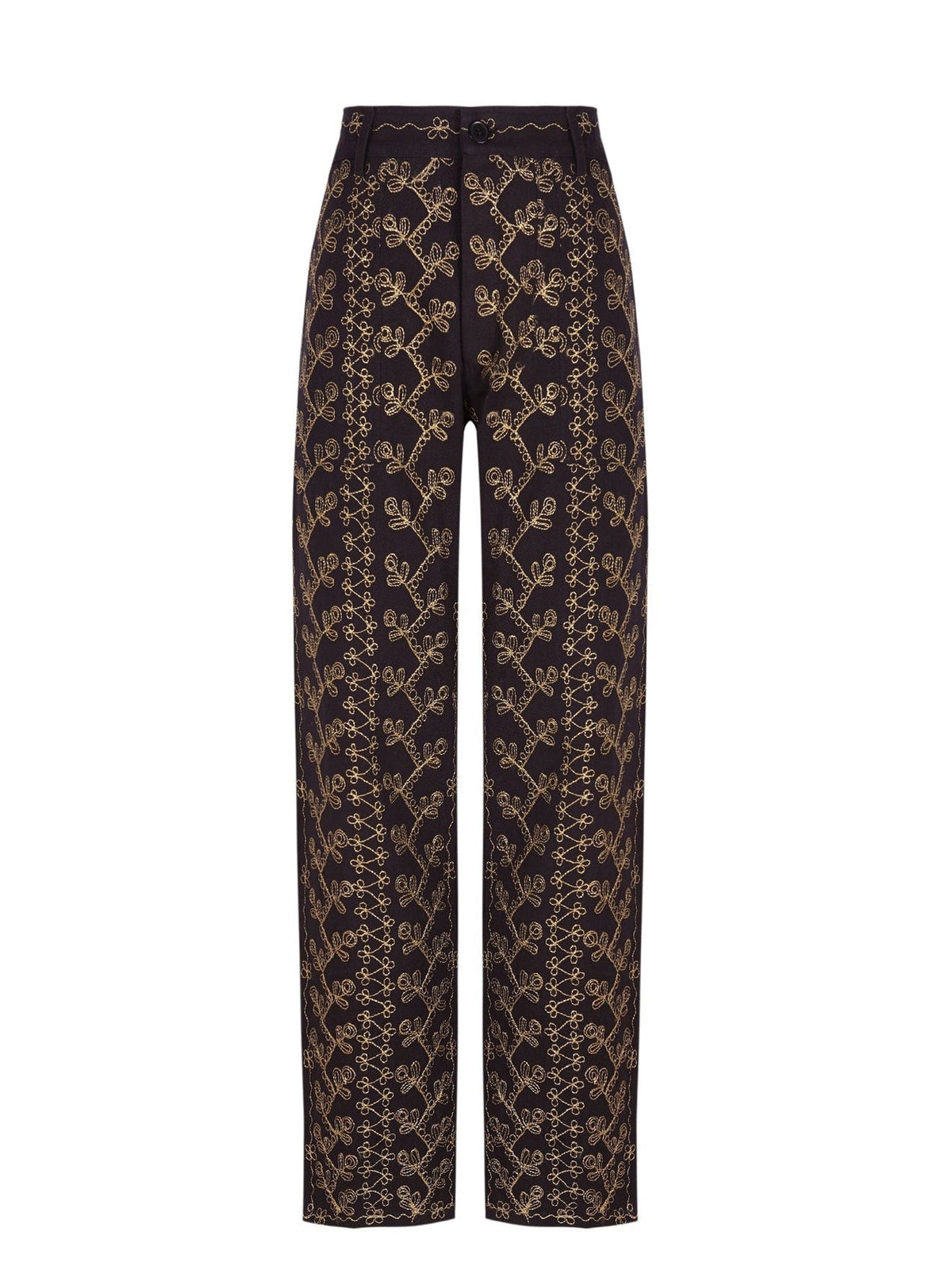 Pantalon brodé Oriane - Black