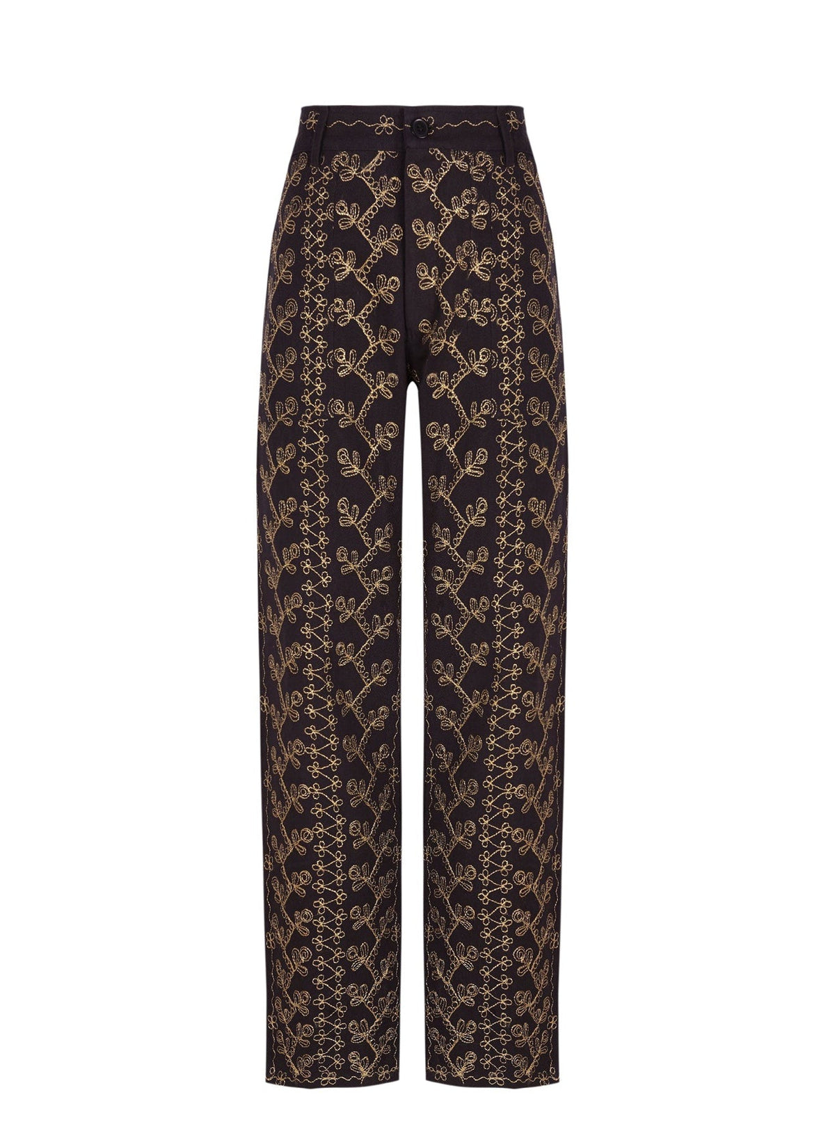 Pantalon brodé Oriane - Black