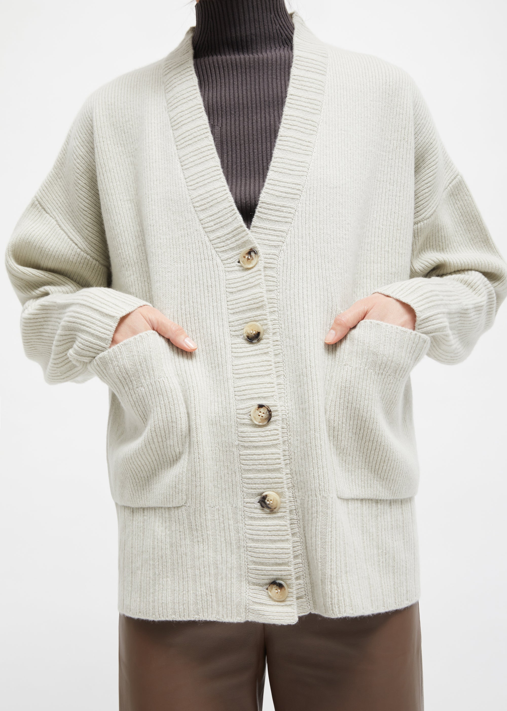Orleans oversized wool and cashmere cardigan - Cloud Grey