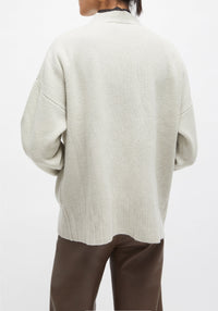 Orleans oversized wool and cashmere cardigan - Cloud Grey