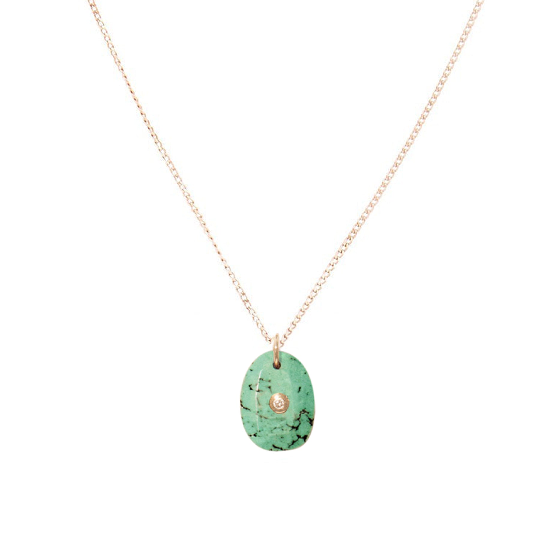 Collier Orso en or jaune avec diamant - Turquoise