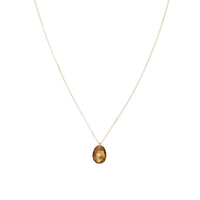 Collier Orso en or jaune avec diamant - Quartz Miel