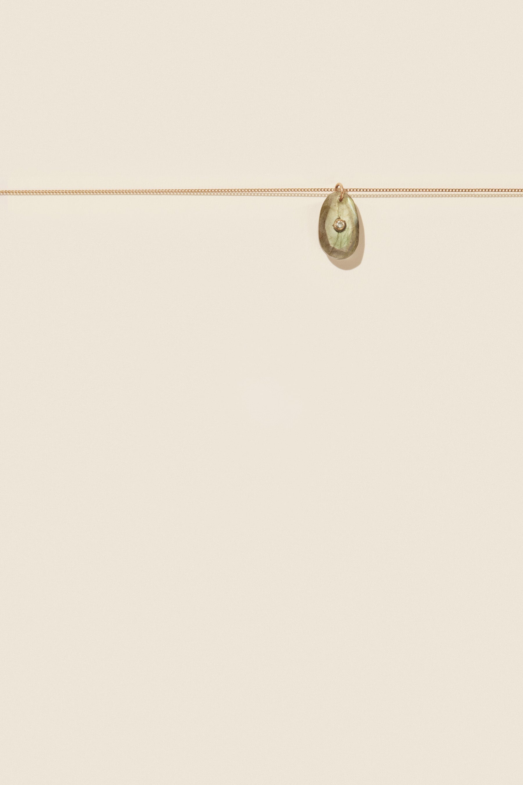 Collier Orso en or jaune avec diamant - Labradorite