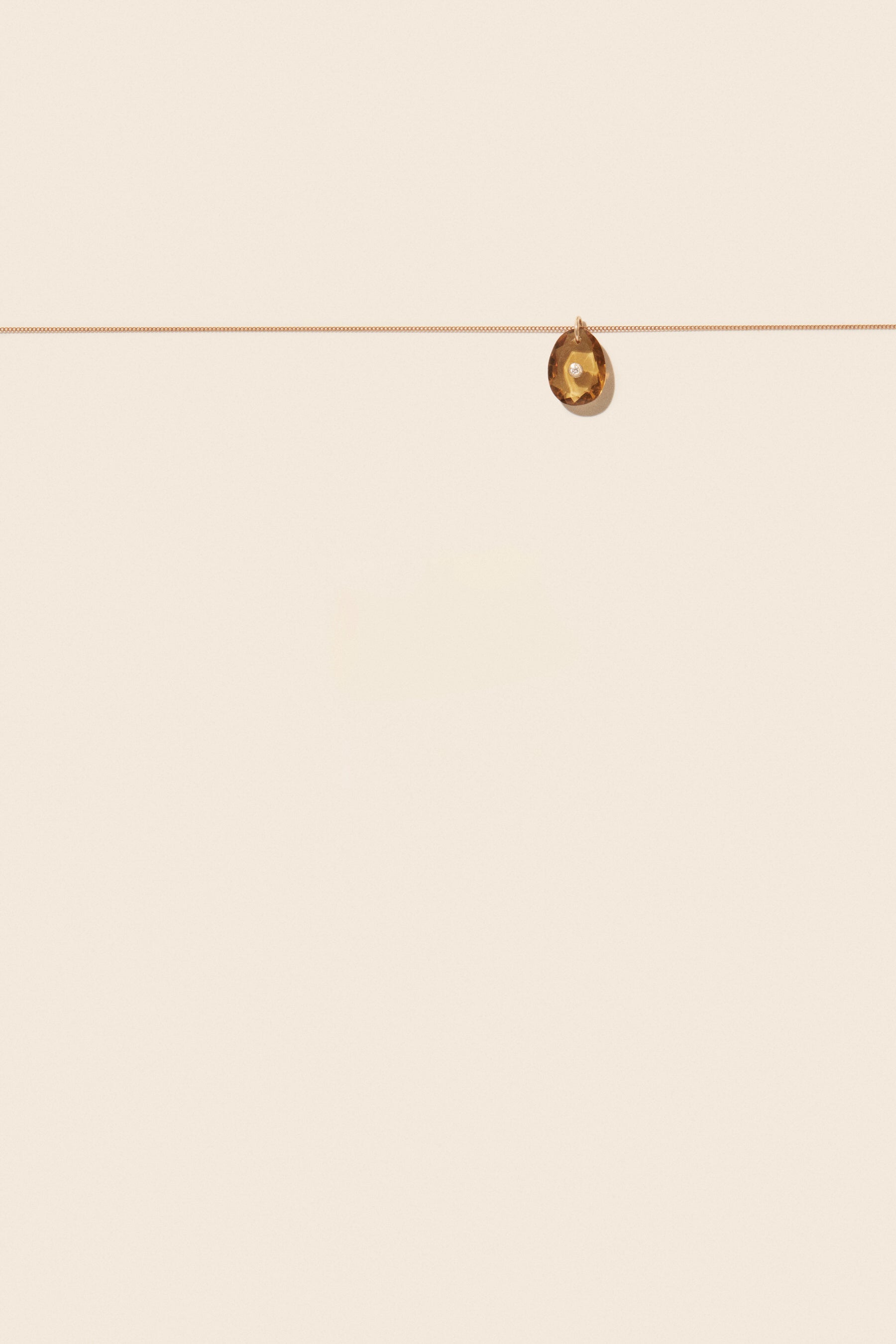 Collier Orso en or jaune avec diamant - Quartz Miel