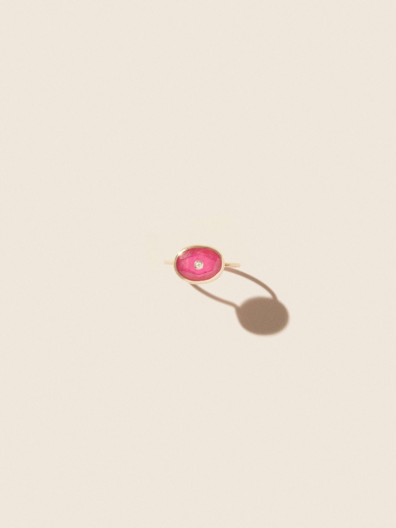 Orso ring in yellow gold set with diamonds - Ruby