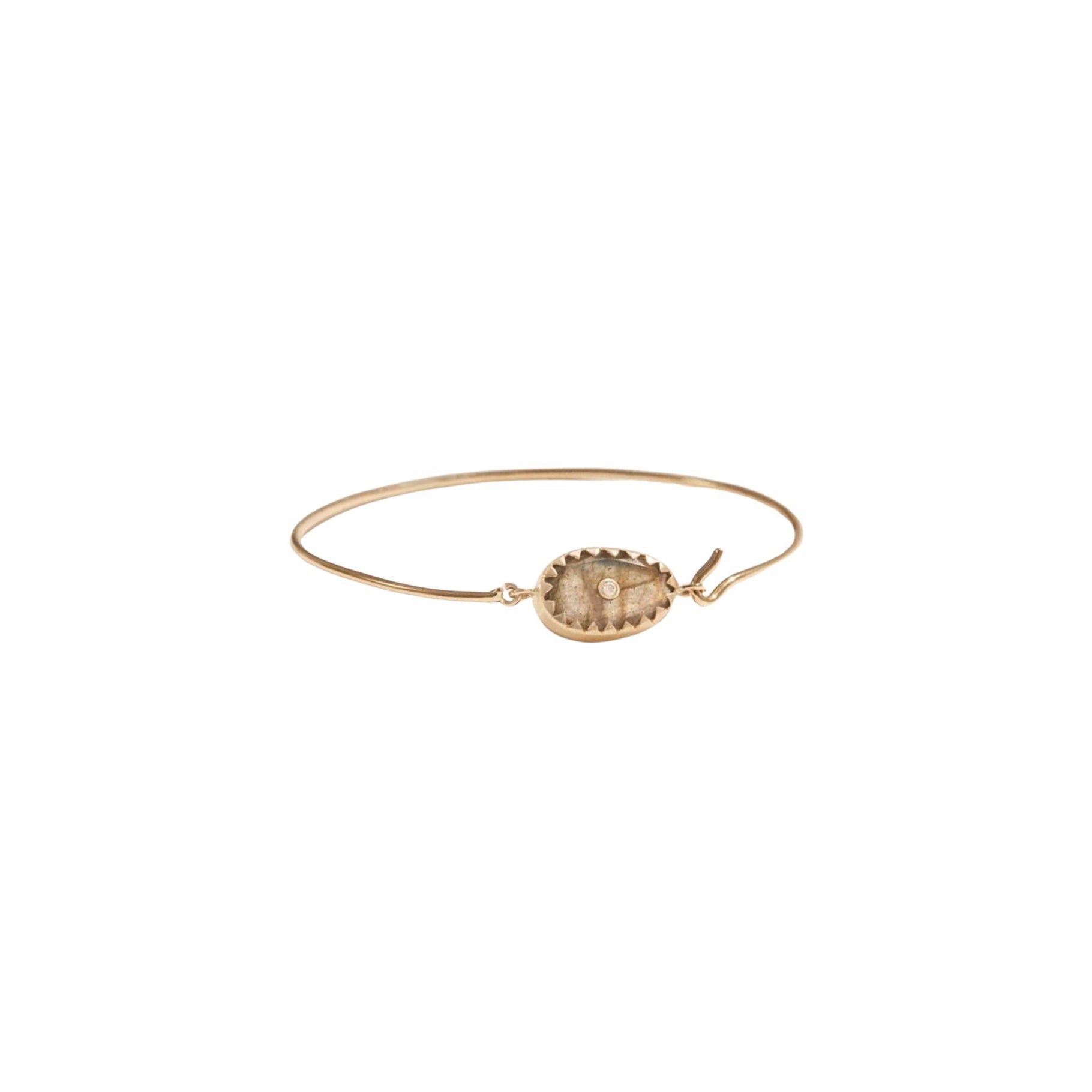 Bracelet Orso en or jaune avec diamant - Labradorite