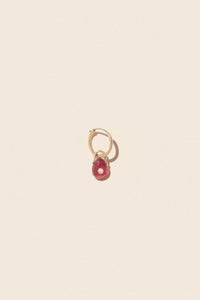 Mono boucle d'oreille Orso en or jaune sertie de diamant - Rubis