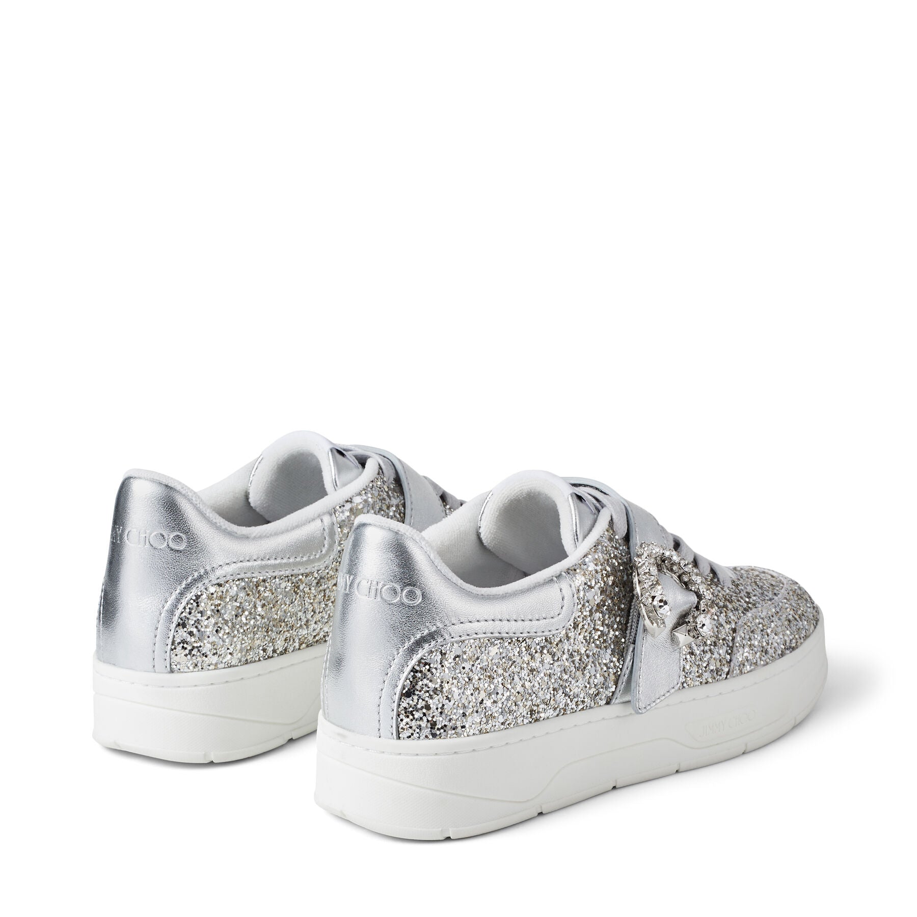 Osaka Lace Up Sneakers - Platinum, Silver & Crystal