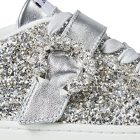 Osaka Lace Up Sneakers - Platinum, Silver & Crystal