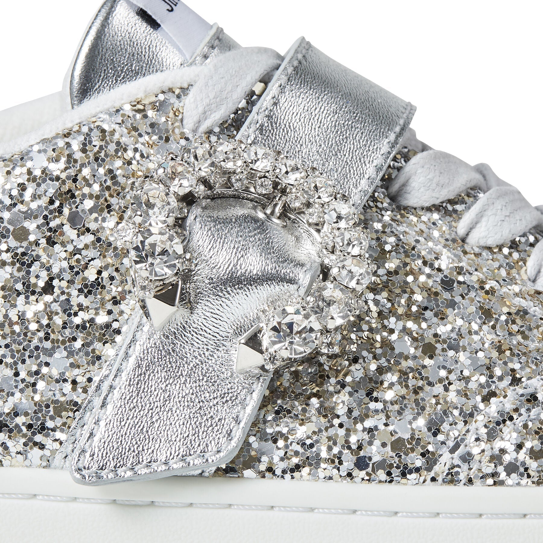 Osaka Lace Up Sneakers - Platinum, Silver & Crystal