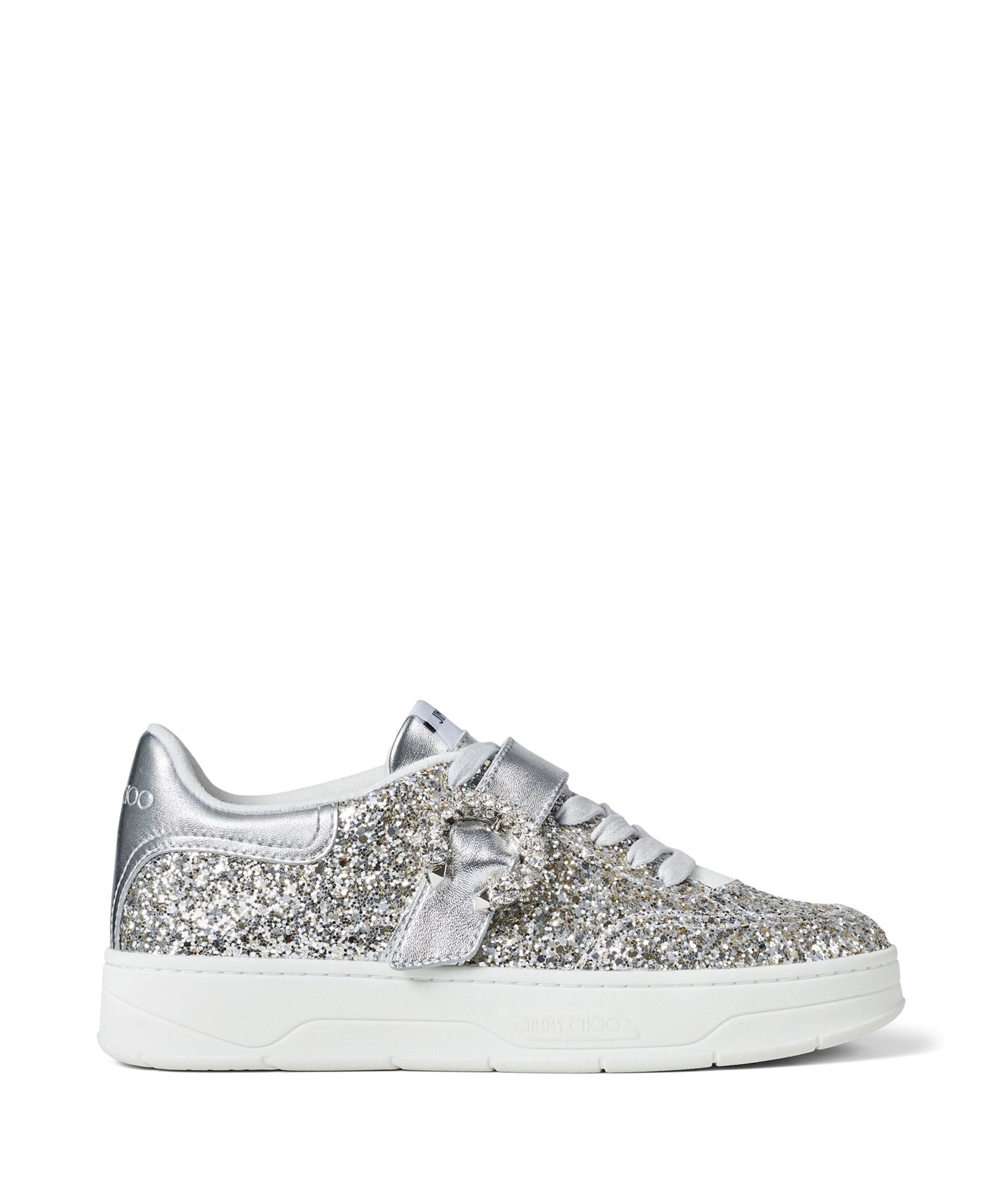 Osaka Lace Up Sneakers - Platinum, Silver & Crystal