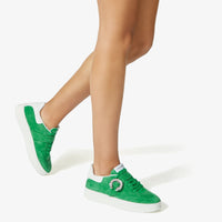 Sneakers Osaka en cuir - Malachite, White & Crystal