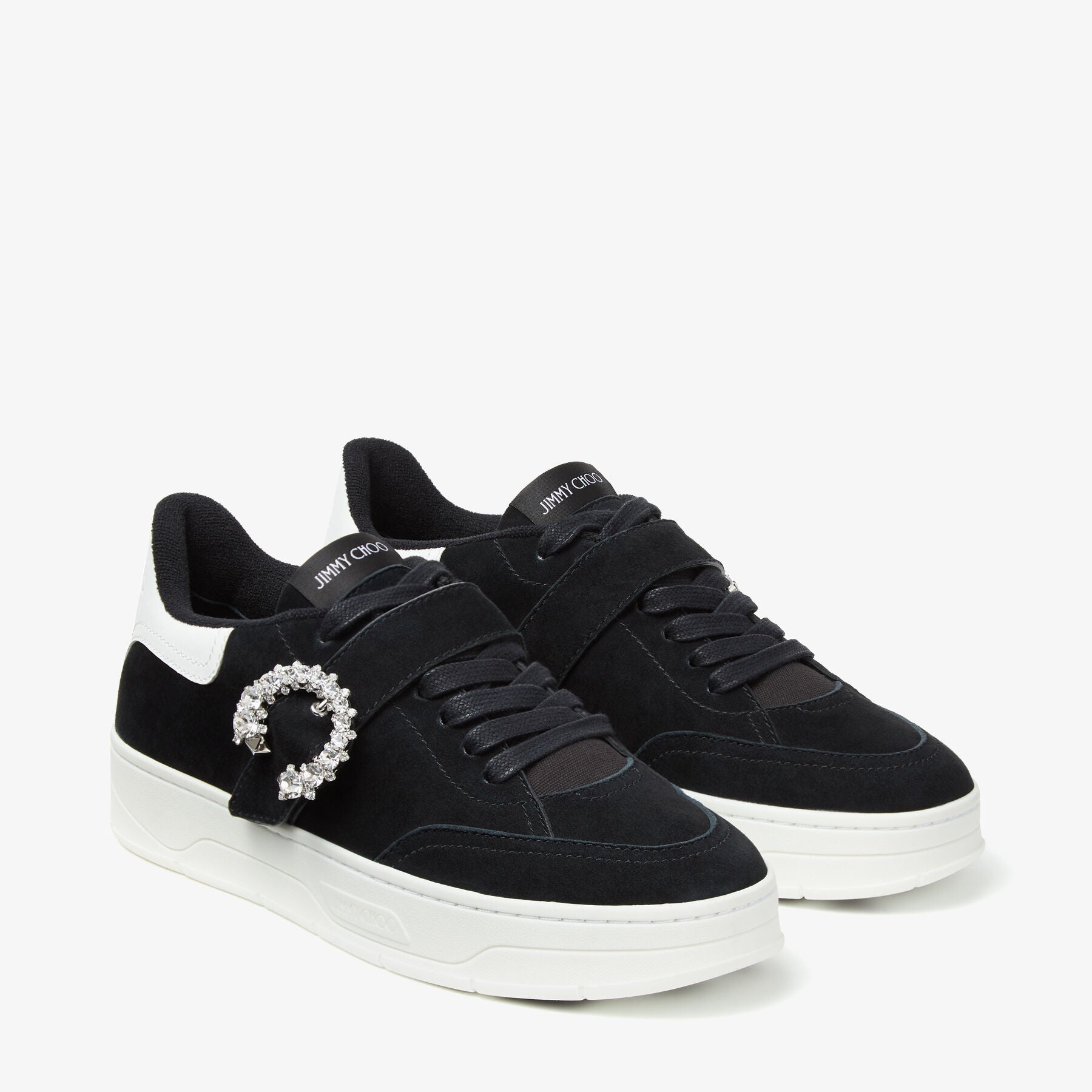 Sneakers Osaka en cuir - Black, White & Crystal
