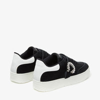 Sneakers Osaka en cuir - Black, White & Crystal