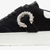 Sneakers Osaka en cuir - Black, White & Crystal