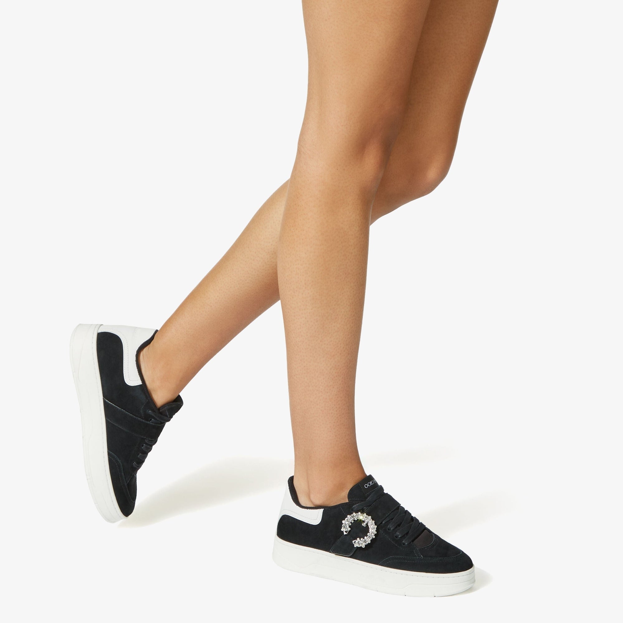Sneakers Osaka en cuir - Black, White & Crystal
