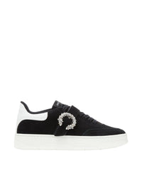 Sneakers Osaka en cuir - Black, White & Crystal