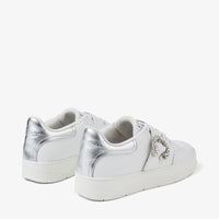 Osaka trainers in leather and leather with crystals - White, Silver & Crystal