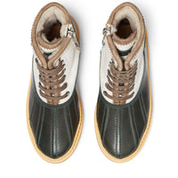 Oskar leather boots - Sea Green & Latte