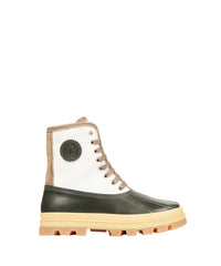 Oskar leather boots - Sea Green & Latte