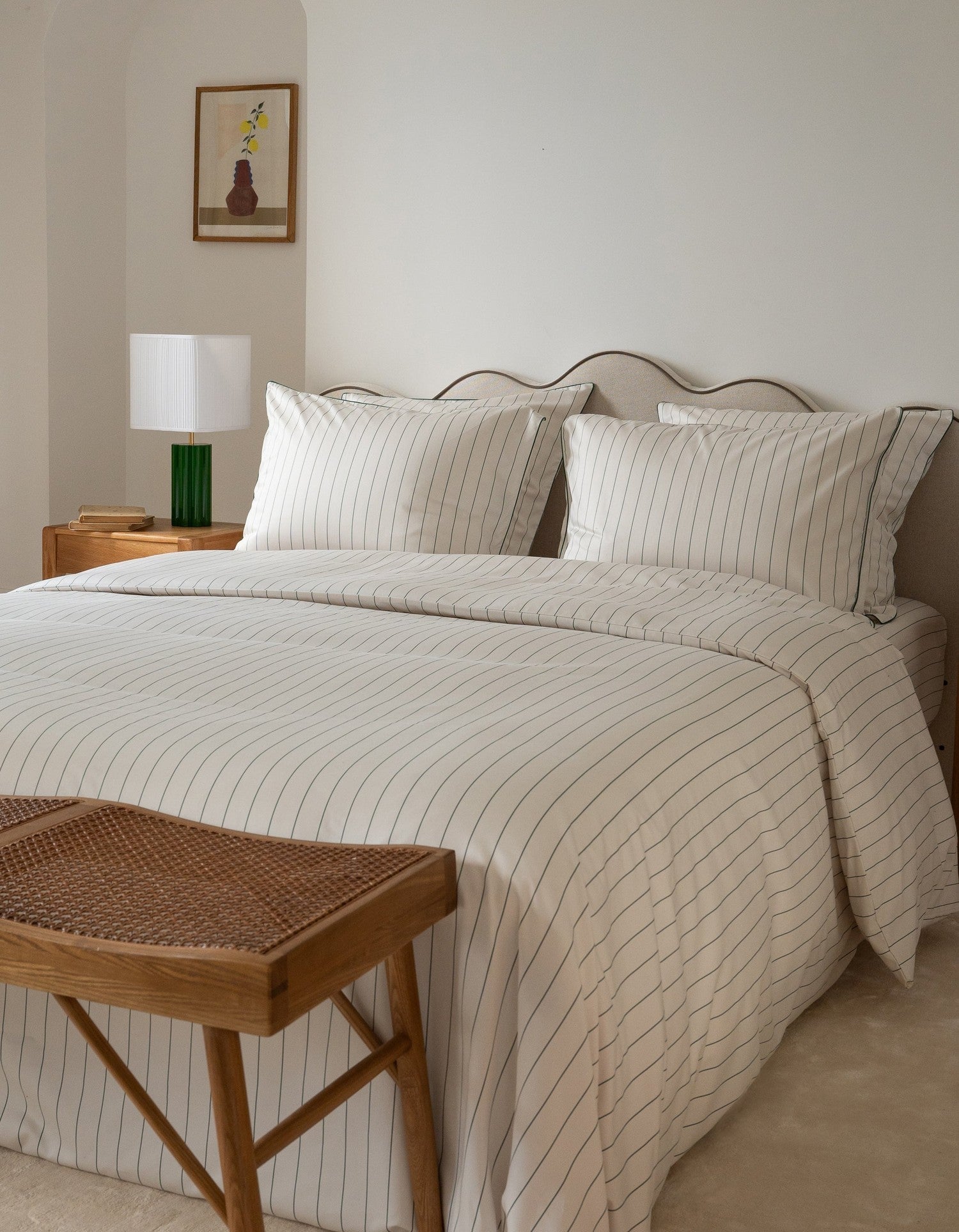 Housse de couette en satin de coton - Vert Forêt
