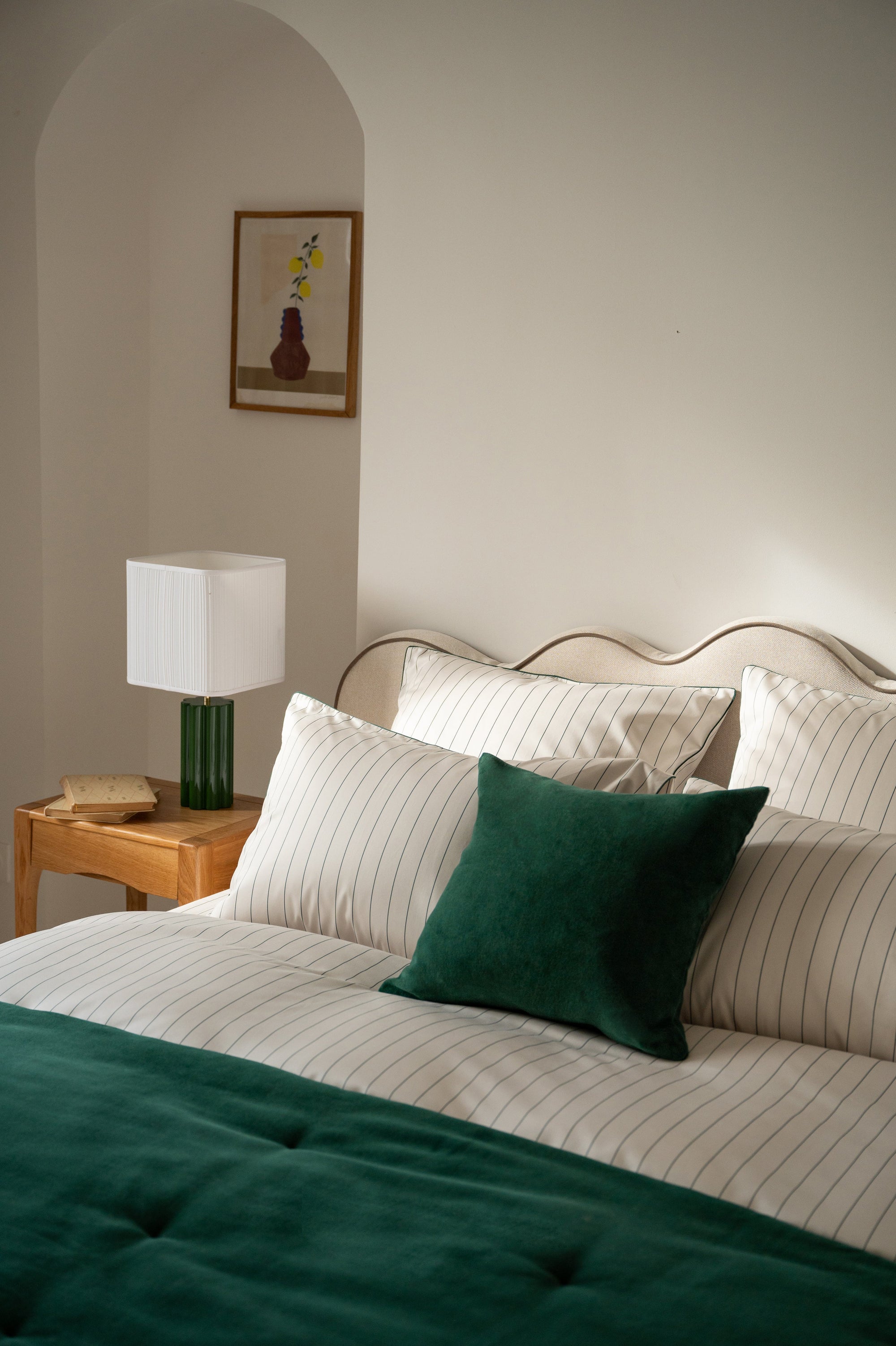 Housse de couette en satin de coton - Vert Forêt
