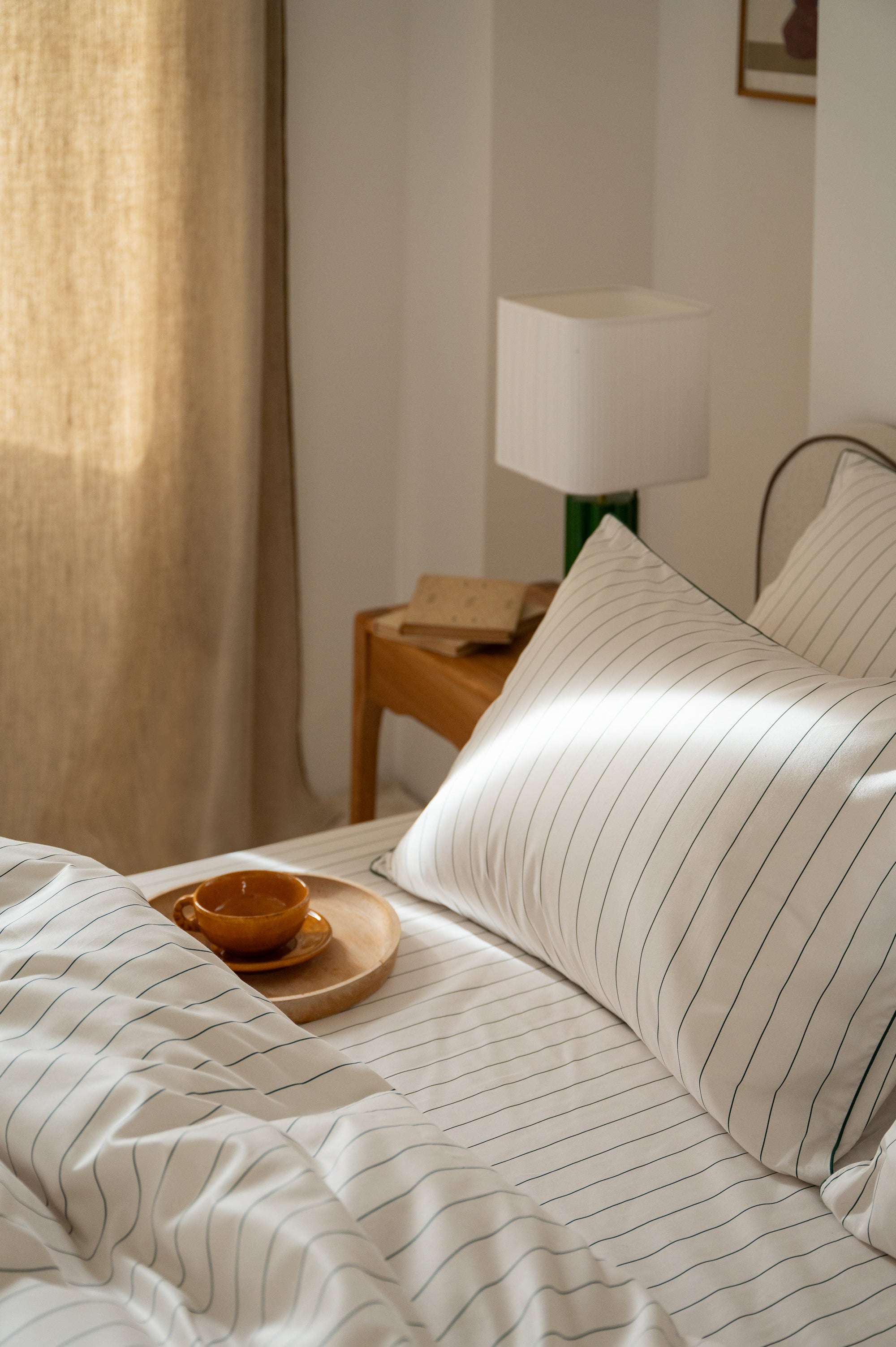 Housse de couette en satin de coton - Vert Forêt