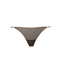 String à bretelles en dentelle - Brown