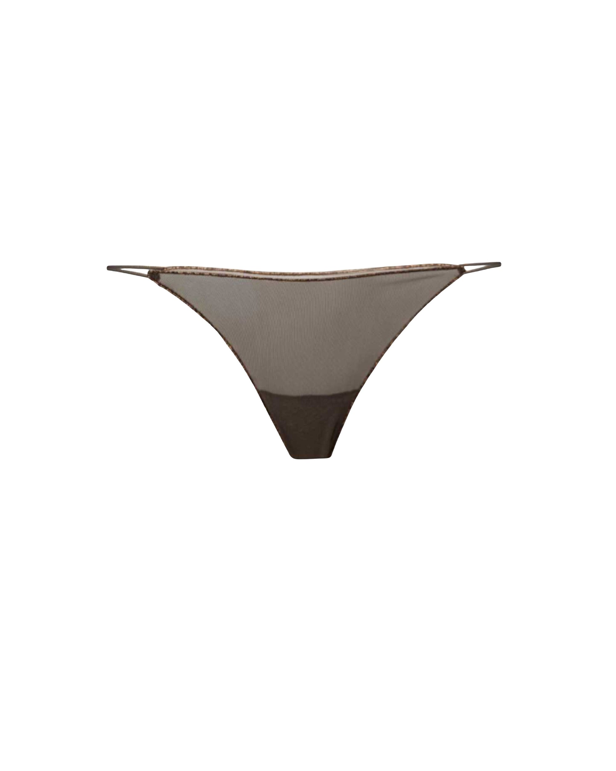 String à bretelles en dentelle - Brown