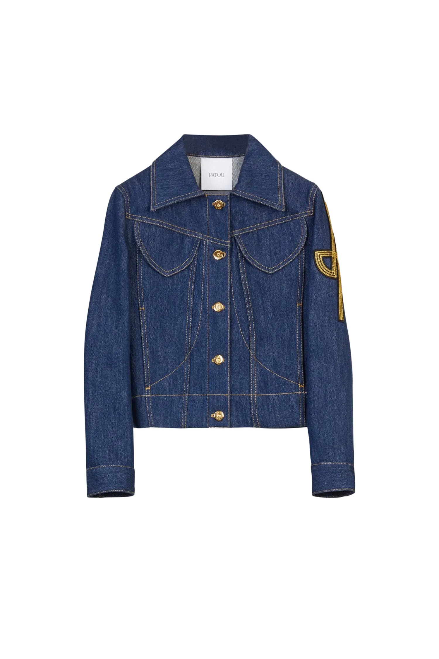 Veste à logo brodé en denim - Bleu