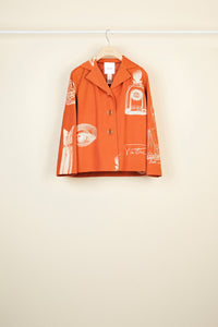 Jacket in printed technical fabric - Terre de Sienne