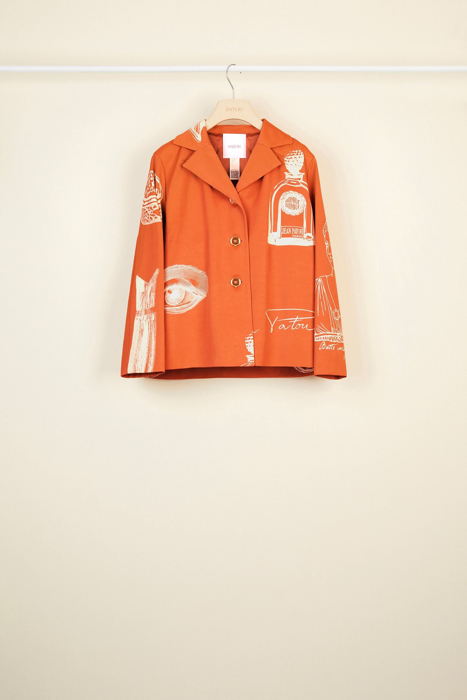 Jacket in printed technical fabric - Terre de Sienne